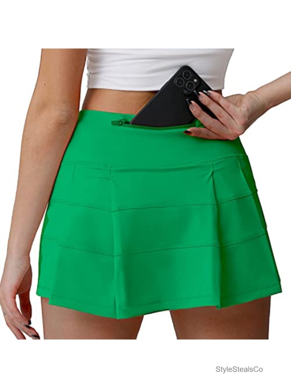 High Waisted Pleated Tennis Skirt with Pockets Athletic Golf Skort